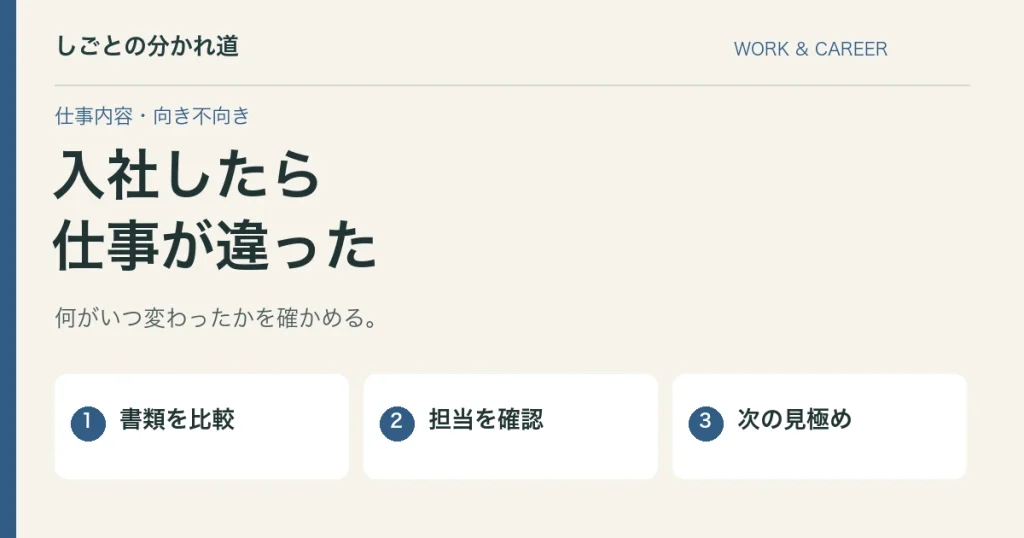 入社後に仕事内容が求人票と違ったら。書類の比べ方と確認文